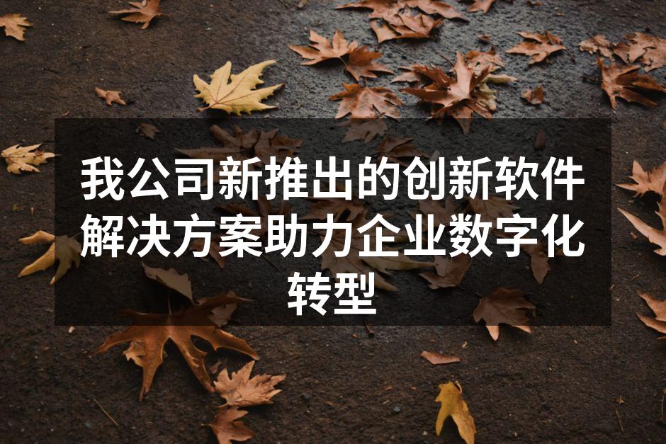 我公司新软件解决方案界面展示