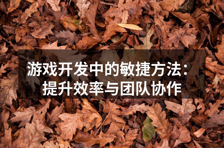 游戏开发中的敏捷方法：提升效率与团队协作